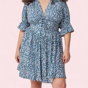 Torrid Blue Floral Mini Dress